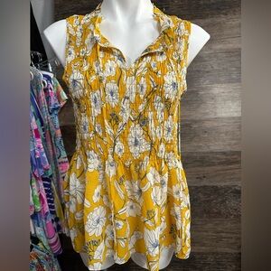 Cynthia Rowley Yellow Floral Tank Top